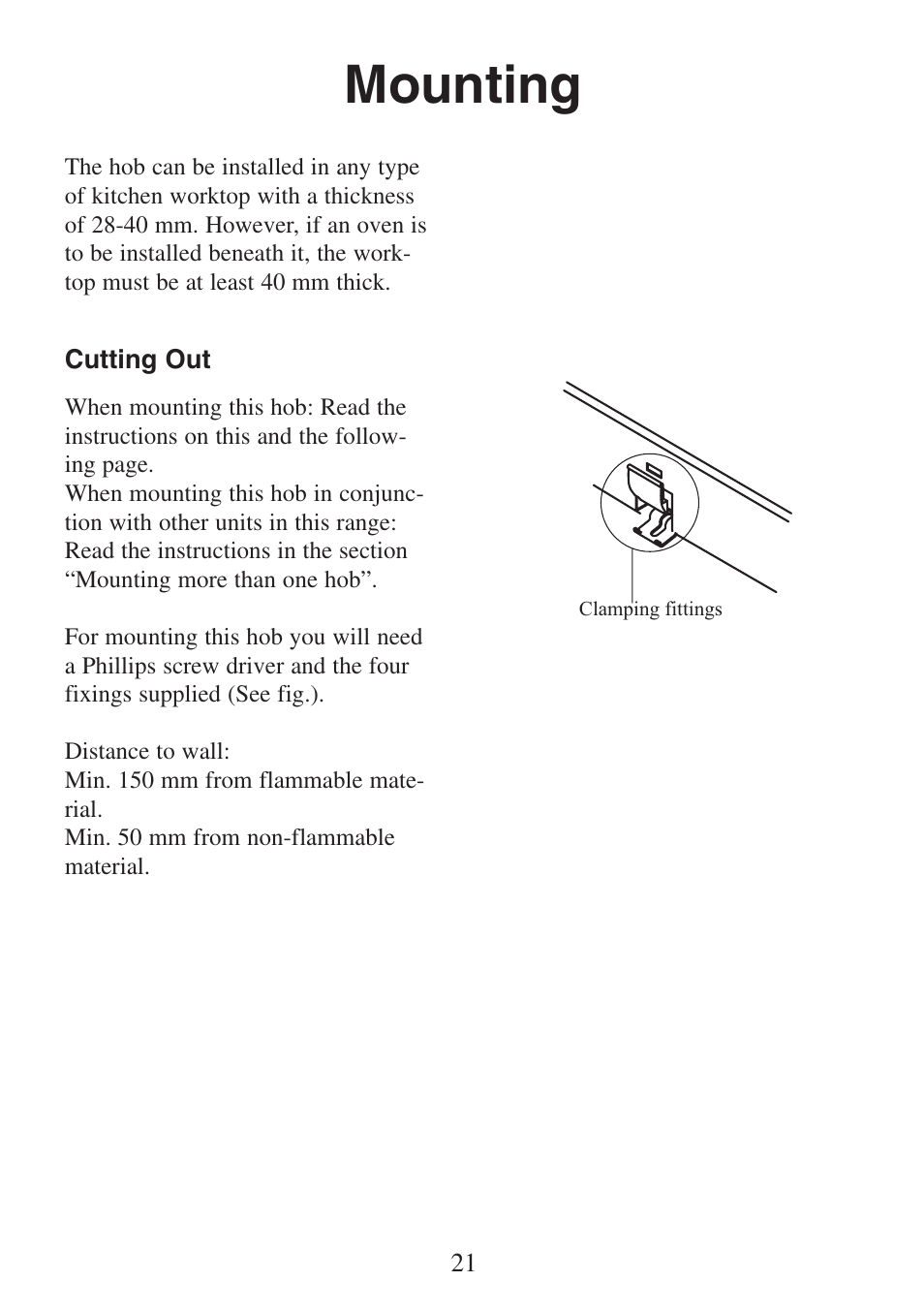Mounting | AEG FM 6300G-AN User Manual | Page 21 / 32