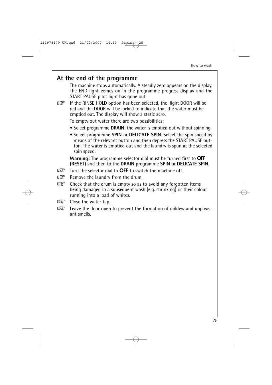 At the end of the programme | AEG Lavamat 74900 User Manual | Page 25 / 48