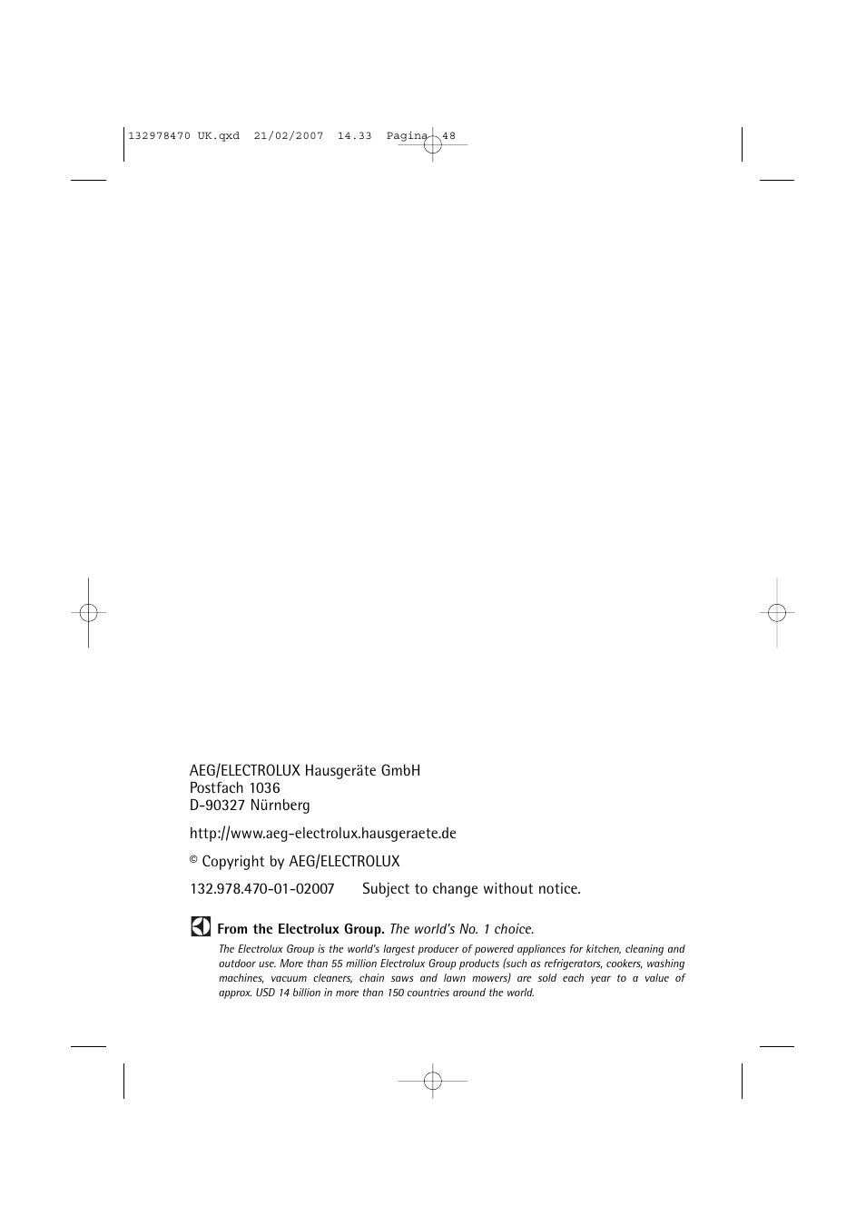 AEG Lavamat 74900 User Manual | Page 48 / 48