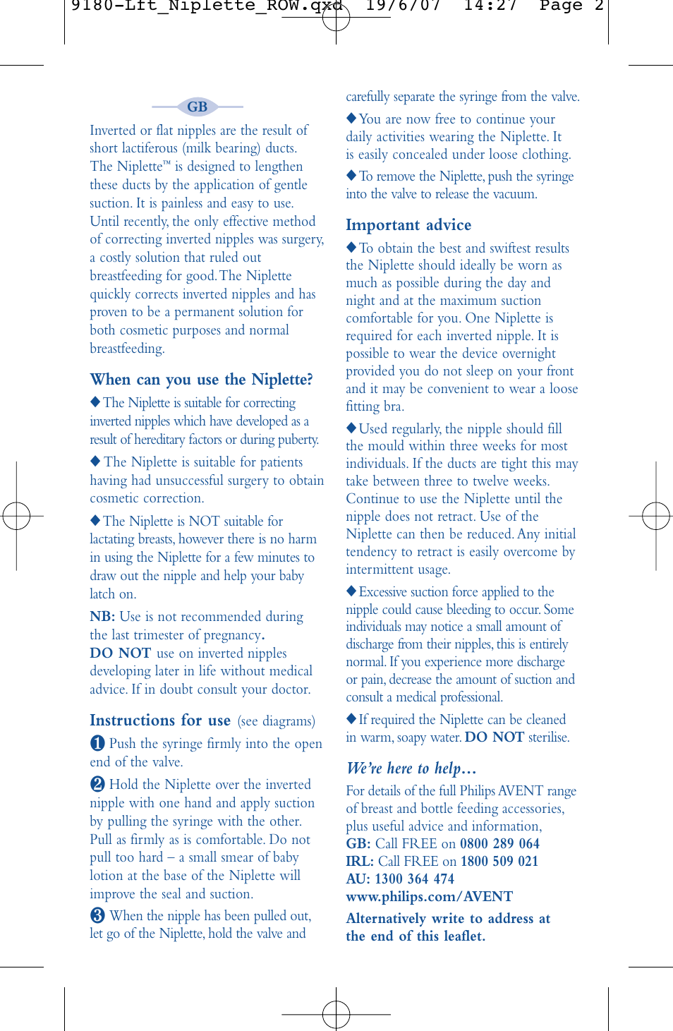 Philips AVENT Niplette User Manual | Page 3 / 14