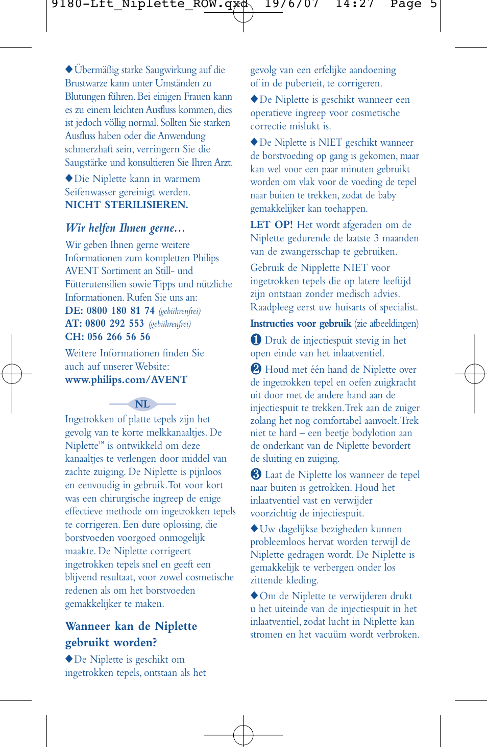Philips AVENT Niplette User Manual | Page 5 / 14