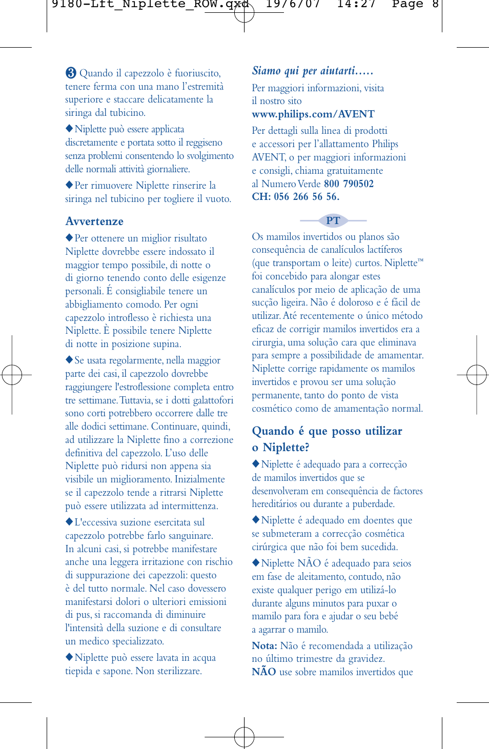 Philips AVENT Niplette User Manual | Page 8 / 14