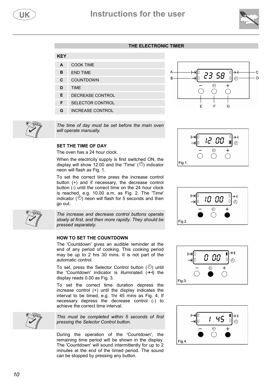 Instructions for the user | AEG C41022V User Manual | Page 10 / 36