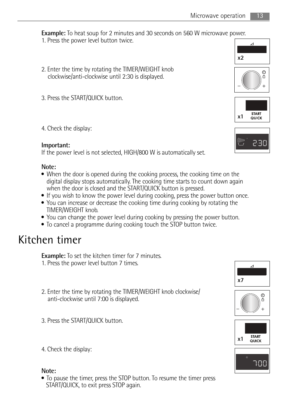 Kitchen timer, X2 x7 x1 | AEG MC1753E User Manual | Page 13 / 36