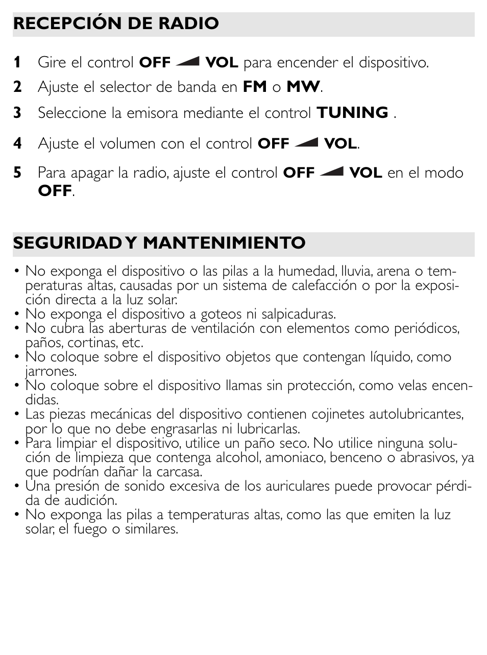 Philips Radio portátil User Manual | Page 6 / 9