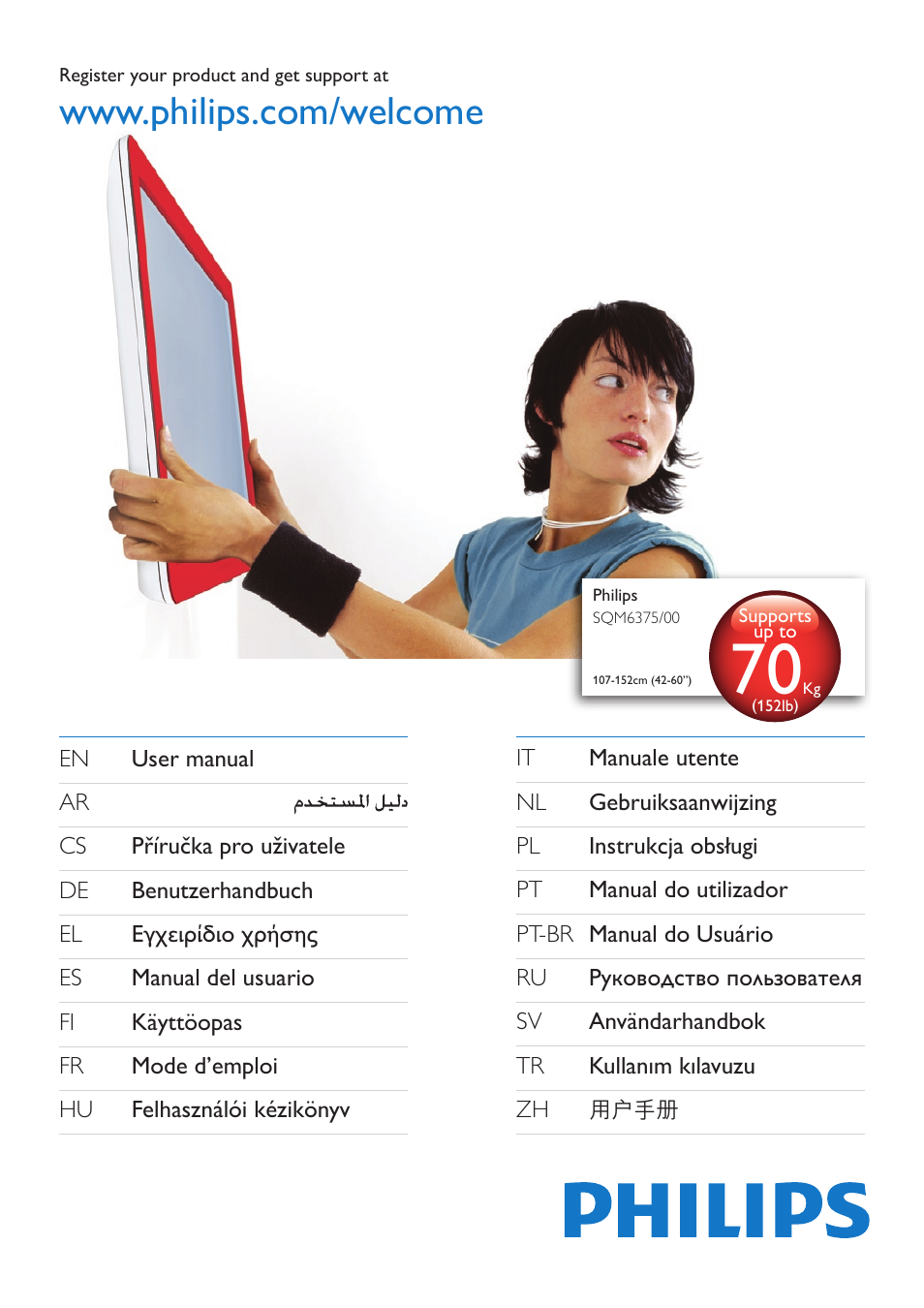 Philips Sist. montaje en pared para LCD User Manual | 20 pages