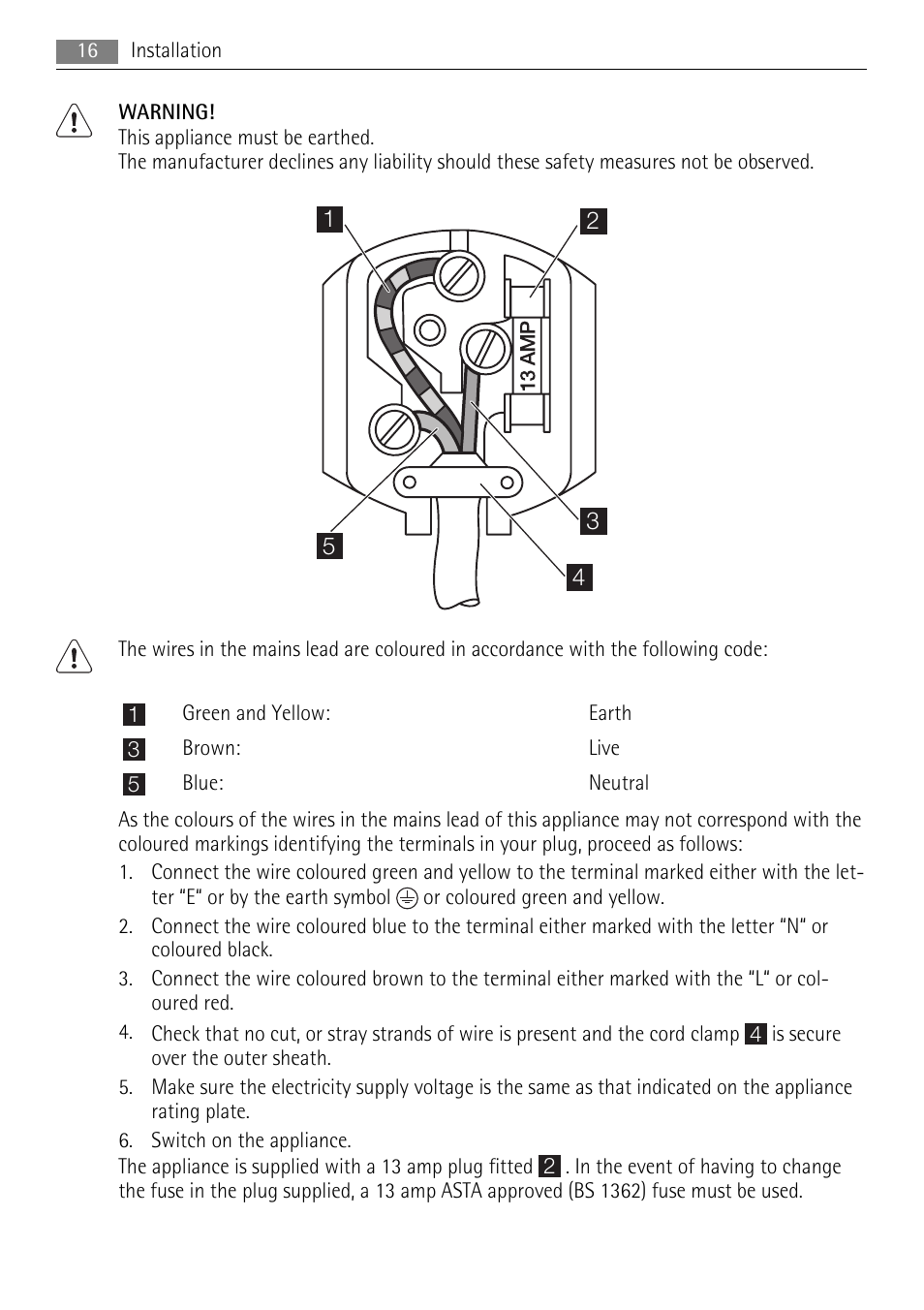 AEG A62000GNW0 User Manual | Page 16 / 20