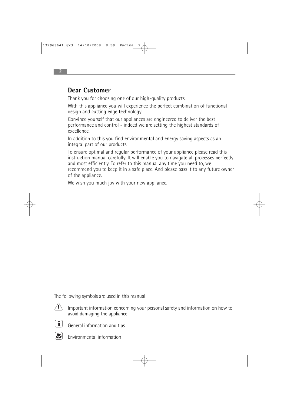 Dear customer | AEG LAVAMAT 76650 User Manual | Page 2 / 48
