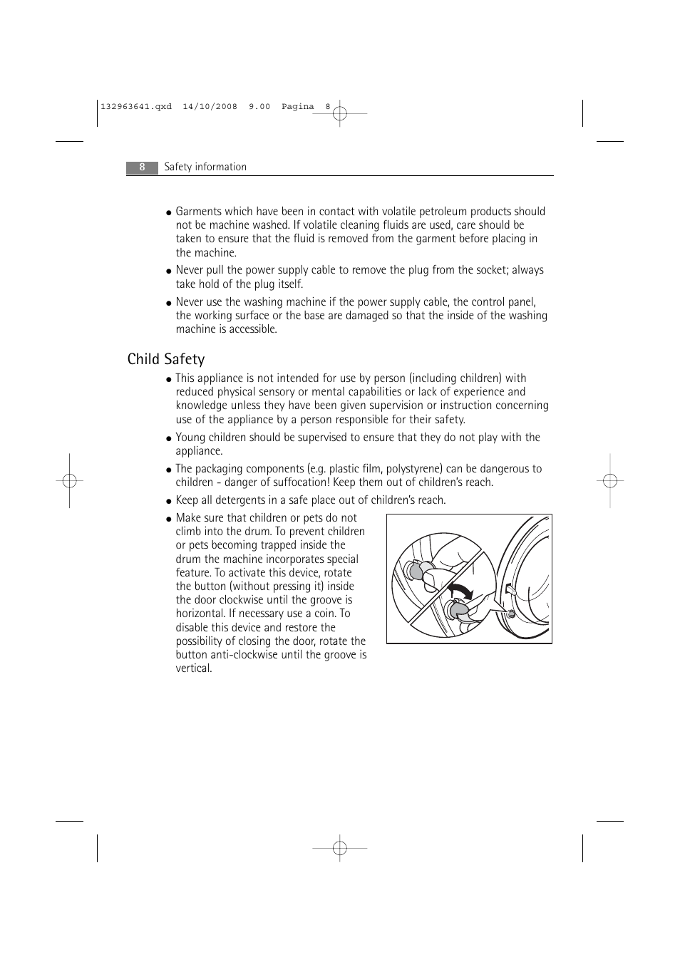 Child safety | AEG LAVAMAT 76650 User Manual | Page 8 / 48