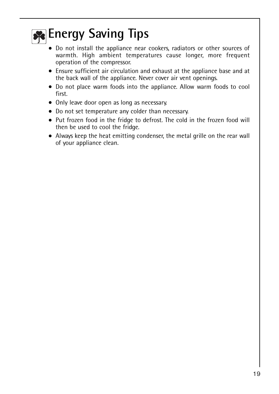 Energy saving tips | AEG S 60150 TK User Manual | Page 19 / 28