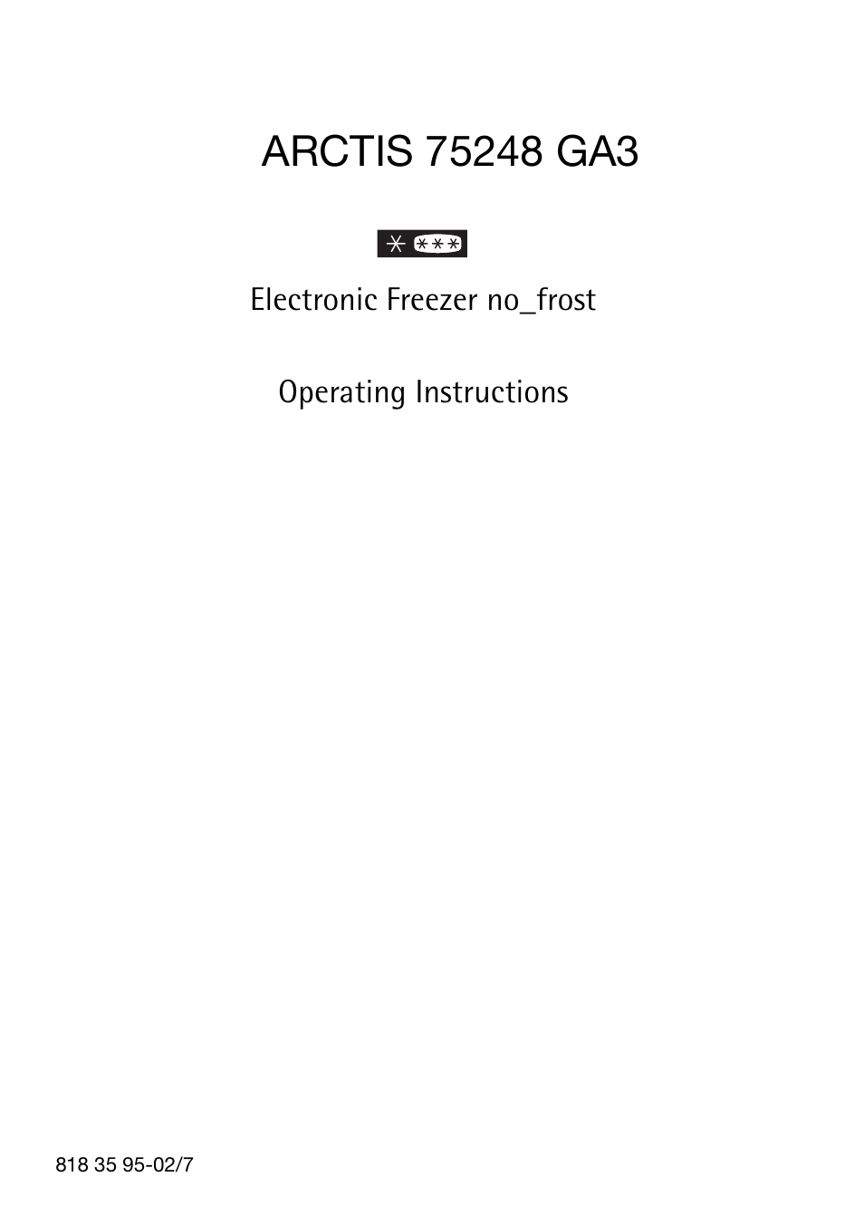AEG Arctis 75248 GA3 User Manual | 32 pages
