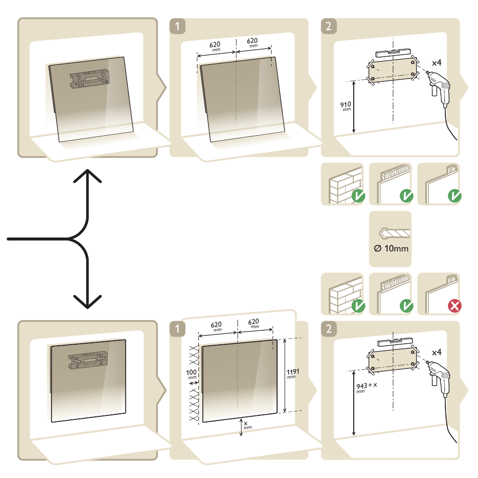 Ø 10mm | Philips DesignLine Televisor Smart LED ultraplano User Manual | Page 2 / 10