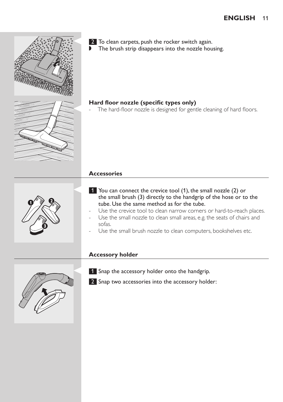 Philips Aspirador con bolsa User Manual | Page 11 / 198