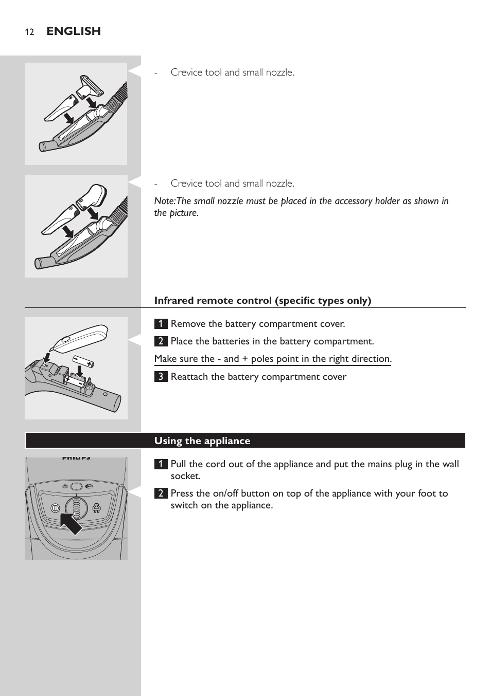 Philips Aspirador con bolsa User Manual | Page 12 / 198