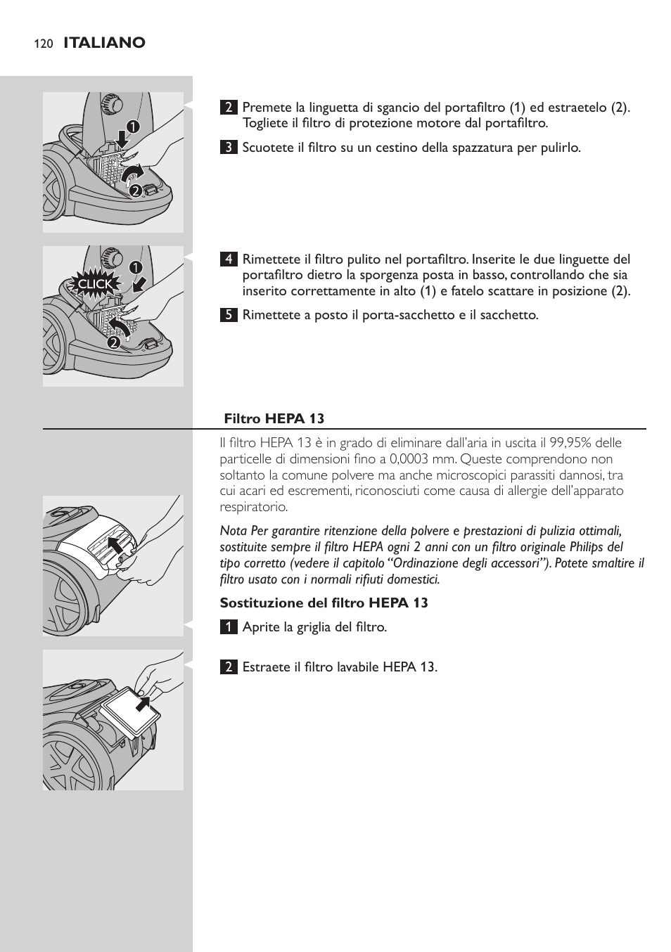 Philips Aspirador con bolsa User Manual | Page 120 / 198