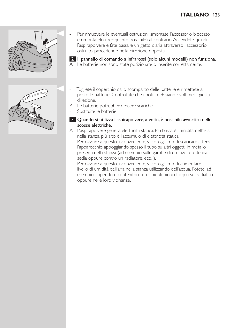 Philips Aspirador con bolsa User Manual | Page 123 / 198