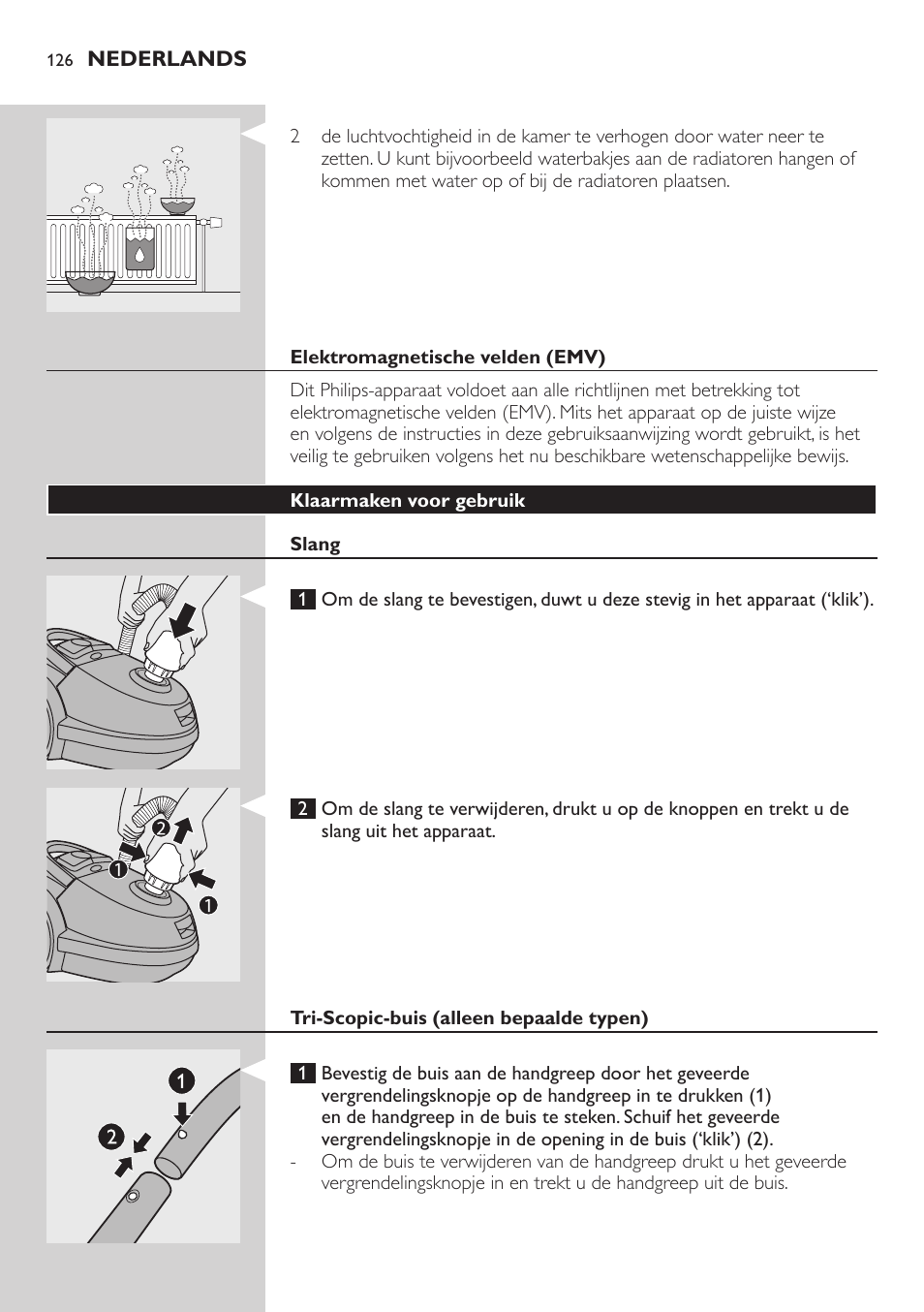 Philips Aspirador con bolsa User Manual | Page 126 / 198