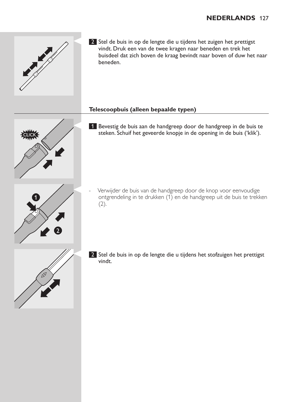 Philips Aspirador con bolsa User Manual | Page 127 / 198