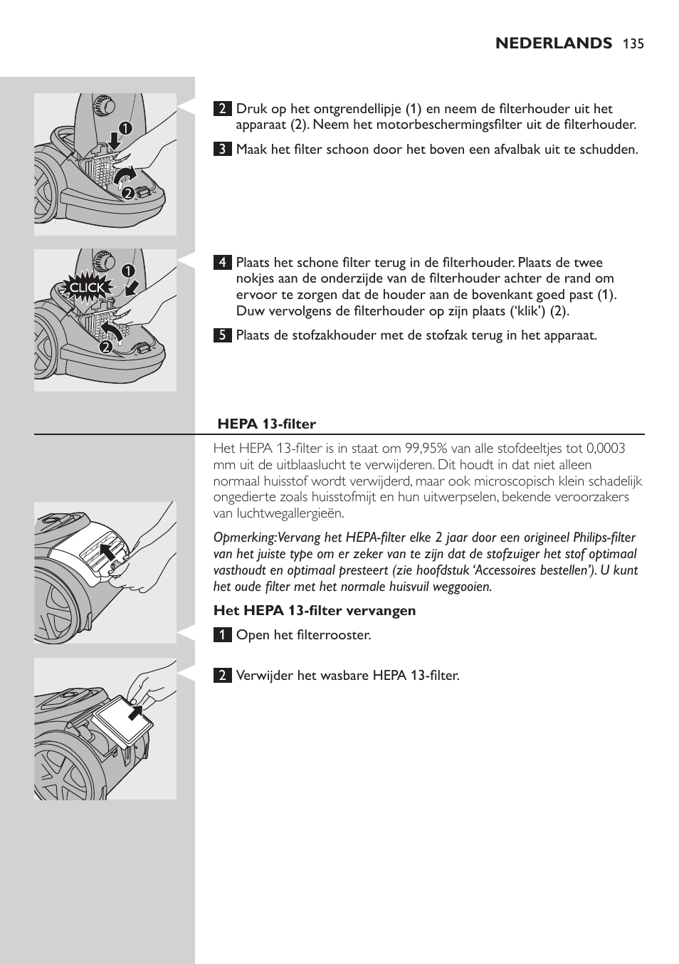 Philips Aspirador con bolsa User Manual | Page 135 / 198