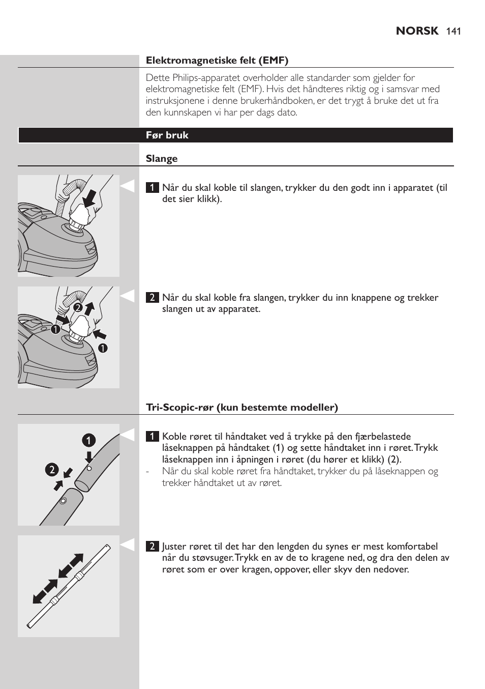 Philips Aspirador con bolsa User Manual | Page 141 / 198