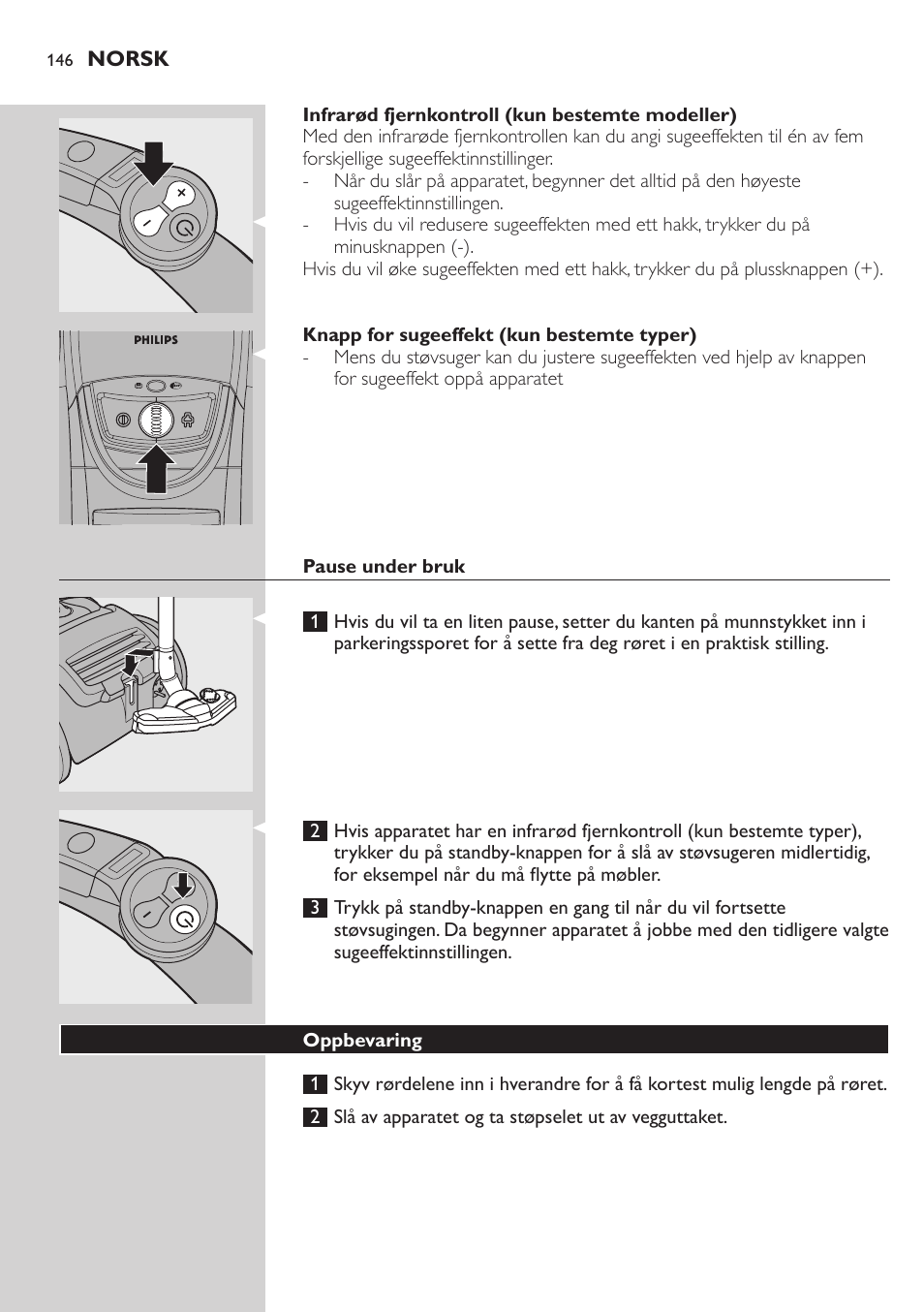 Philips Aspirador con bolsa User Manual | Page 146 / 198