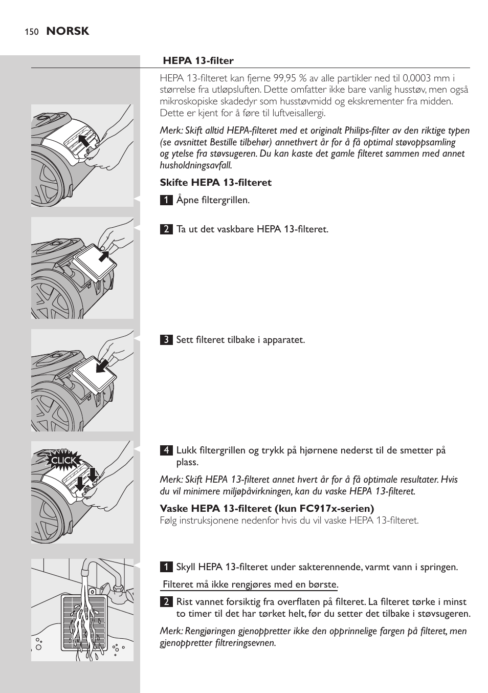 Philips Aspirador con bolsa User Manual | Page 150 / 198