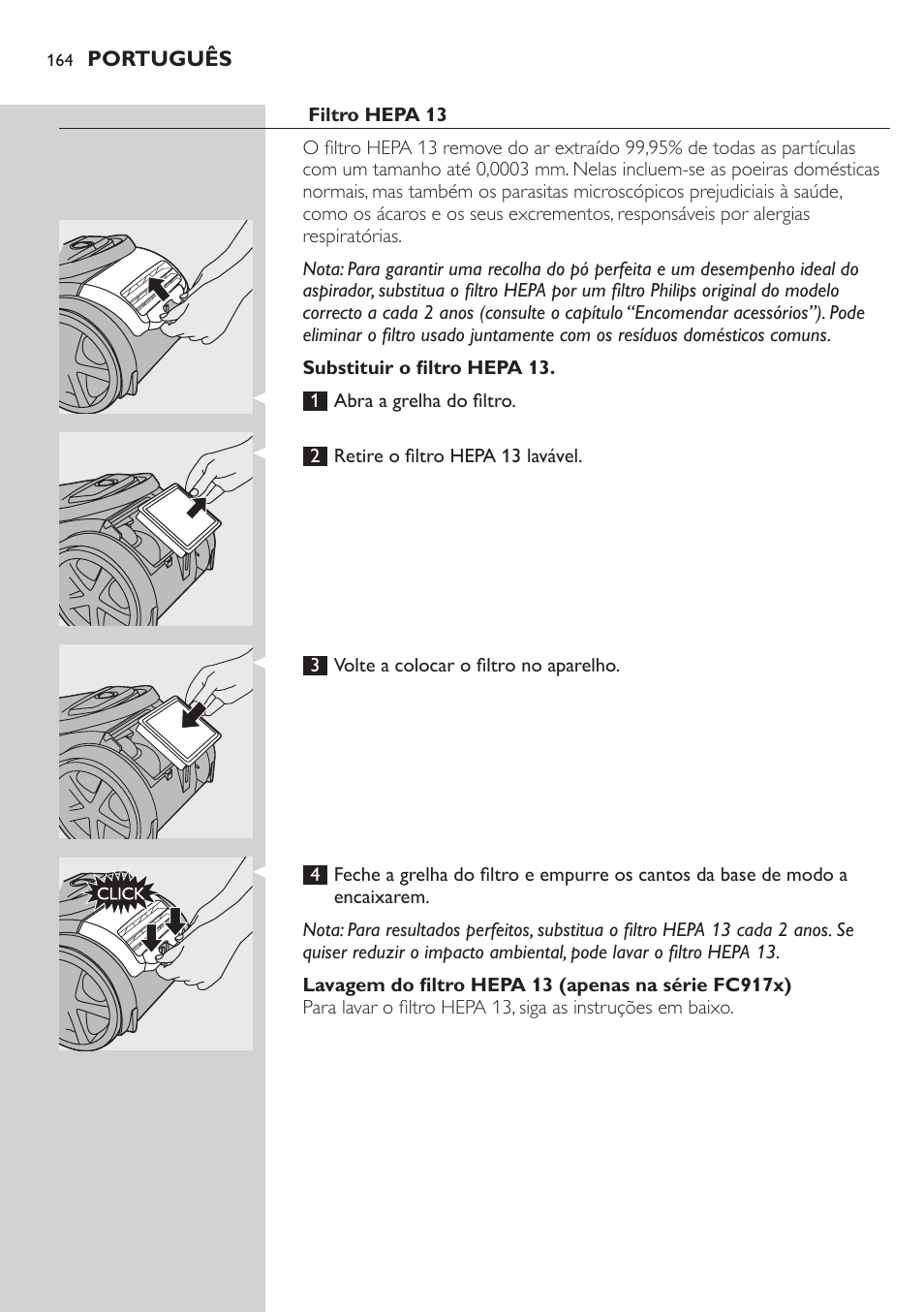 Philips Aspirador con bolsa User Manual | Page 164 / 198