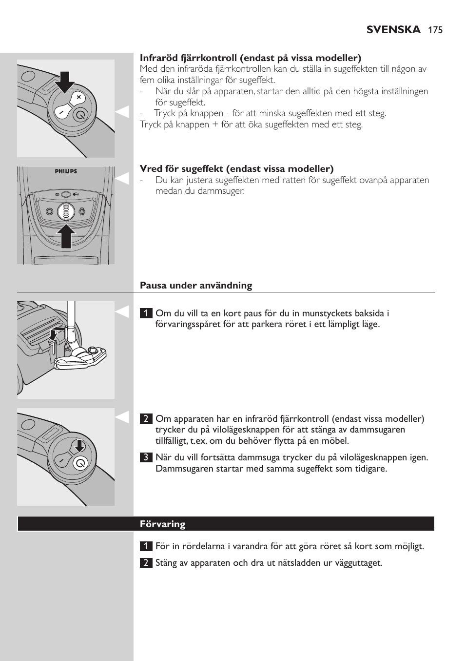 Philips Aspirador con bolsa User Manual | Page 175 / 198