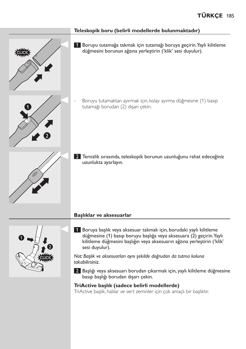 Philips Aspirador con bolsa User Manual | Page 185 / 198