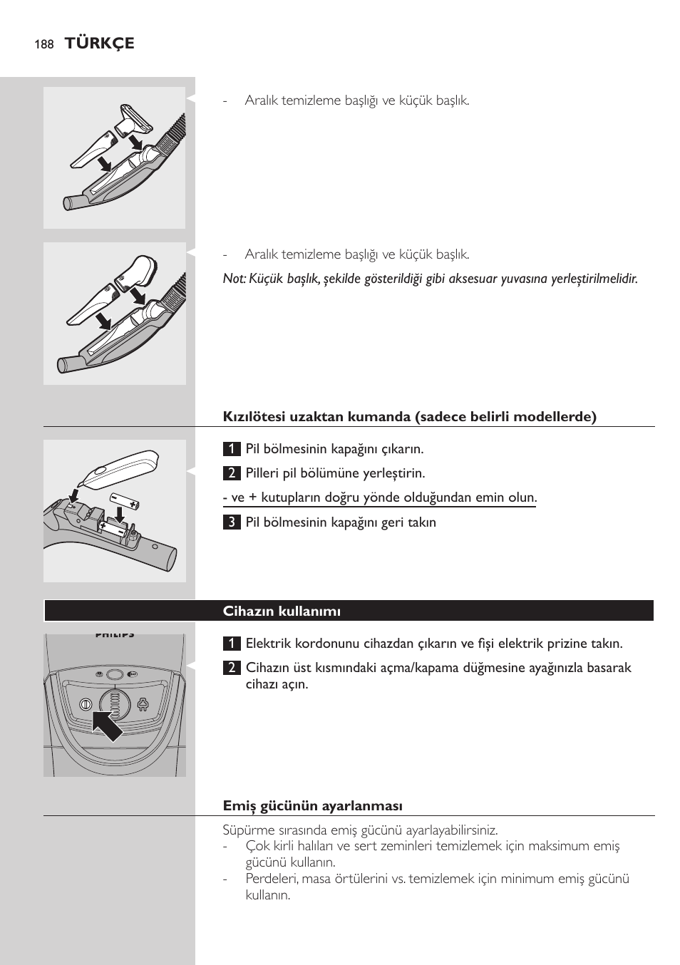 Philips Aspirador con bolsa User Manual | Page 188 / 198