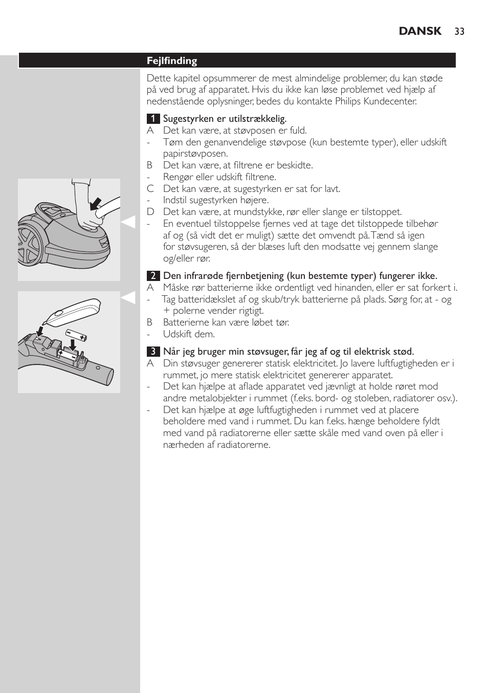 Philips Aspirador con bolsa User Manual | Page 33 / 198