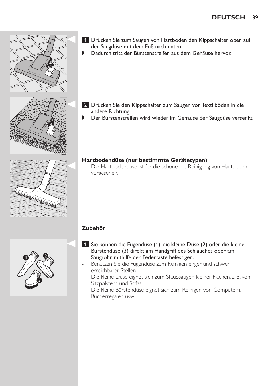 Philips Aspirador con bolsa User Manual | Page 39 / 198