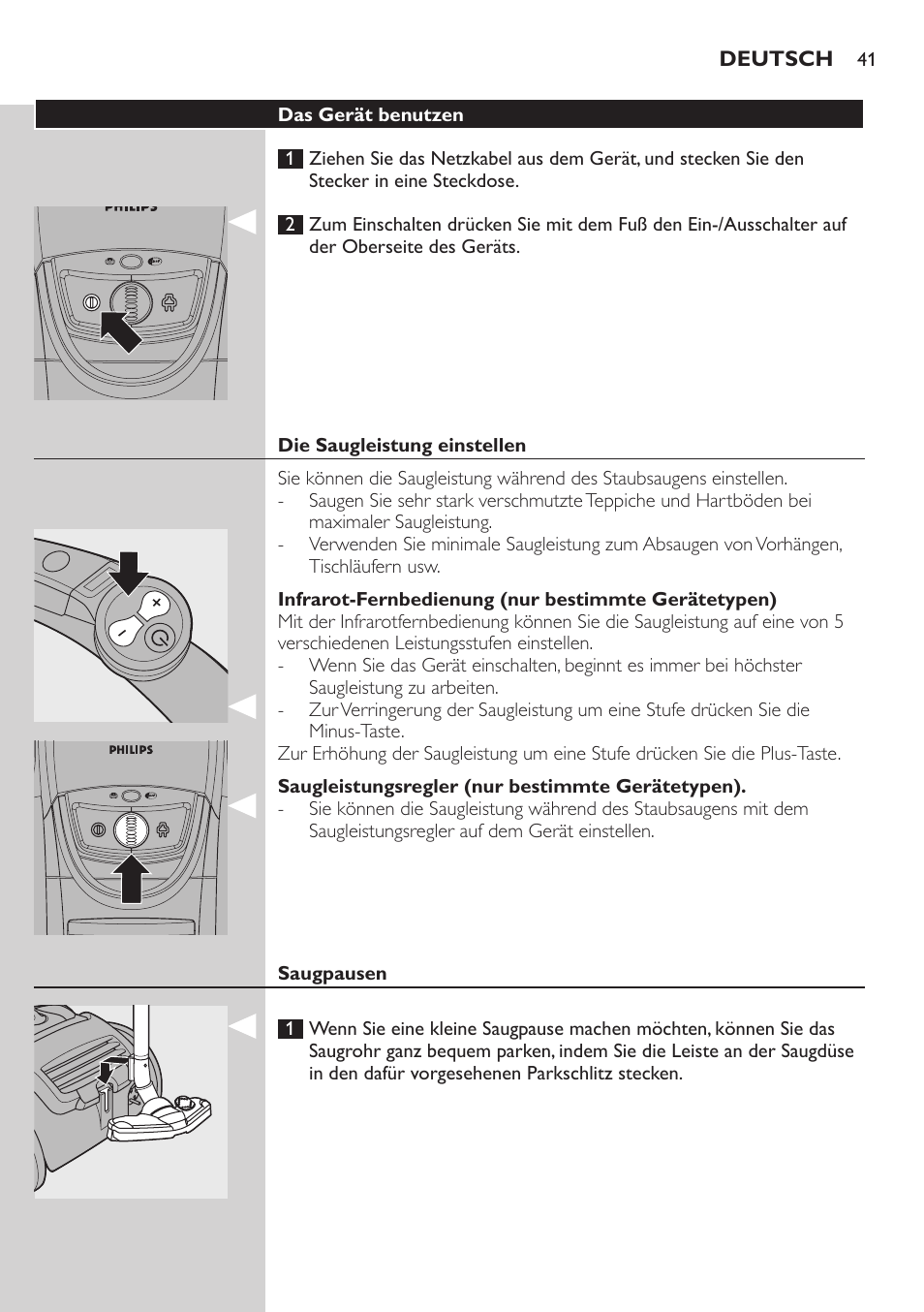 Philips Aspirador con bolsa User Manual | Page 41 / 198