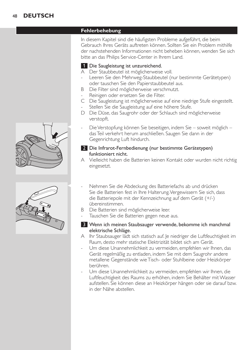 Philips Aspirador con bolsa User Manual | Page 48 / 198