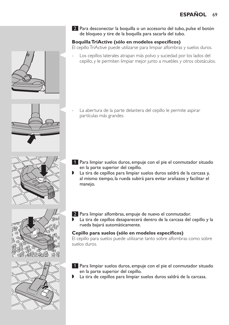 Philips Aspirador con bolsa User Manual | Page 69 / 198