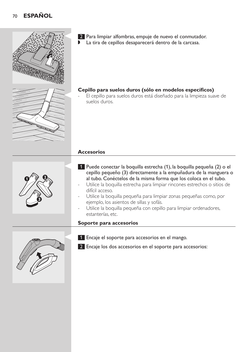 Philips Aspirador con bolsa User Manual | Page 70 / 198