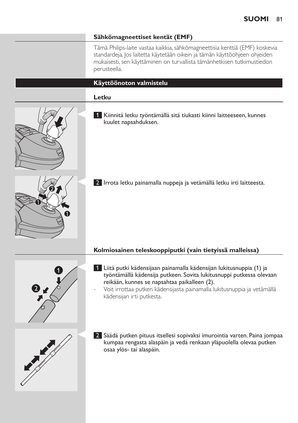 Philips Aspirador con bolsa User Manual | Page 81 / 198