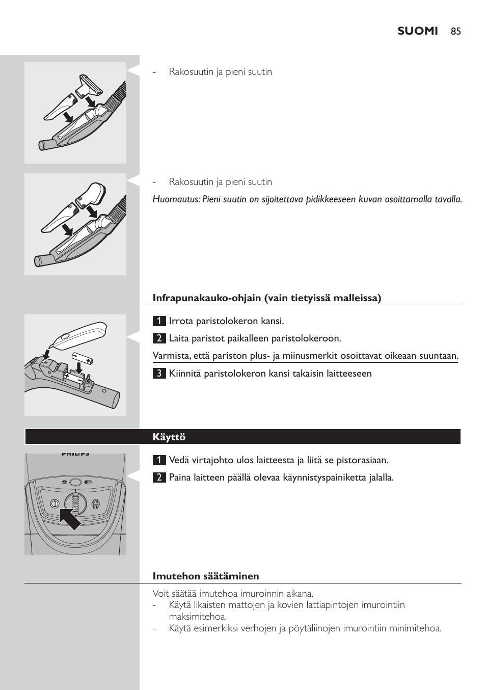 Philips Aspirador con bolsa User Manual | Page 85 / 198