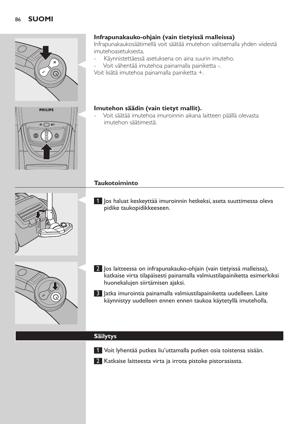 Philips Aspirador con bolsa User Manual | Page 86 / 198