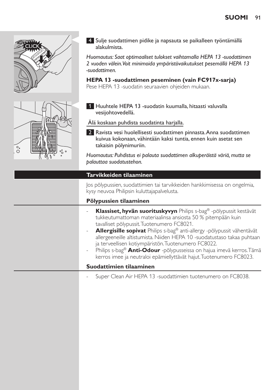 Philips Aspirador con bolsa User Manual | Page 91 / 198