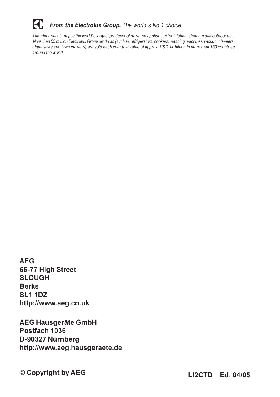 AEG DL 7275 User Manual | Page 16 / 16