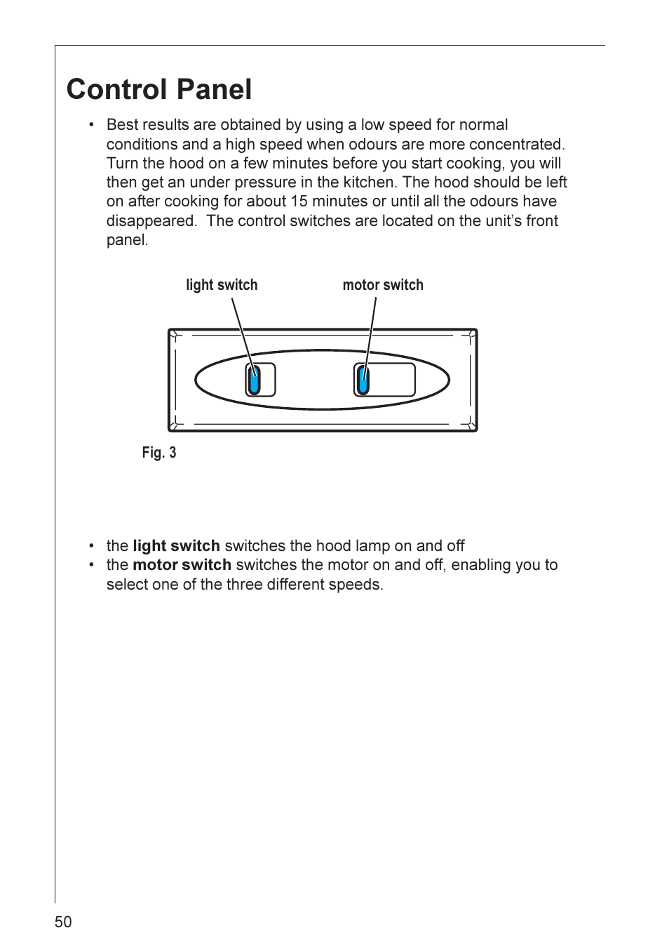 Control panel | AEG DL 7275 User Manual | Page 7 / 16