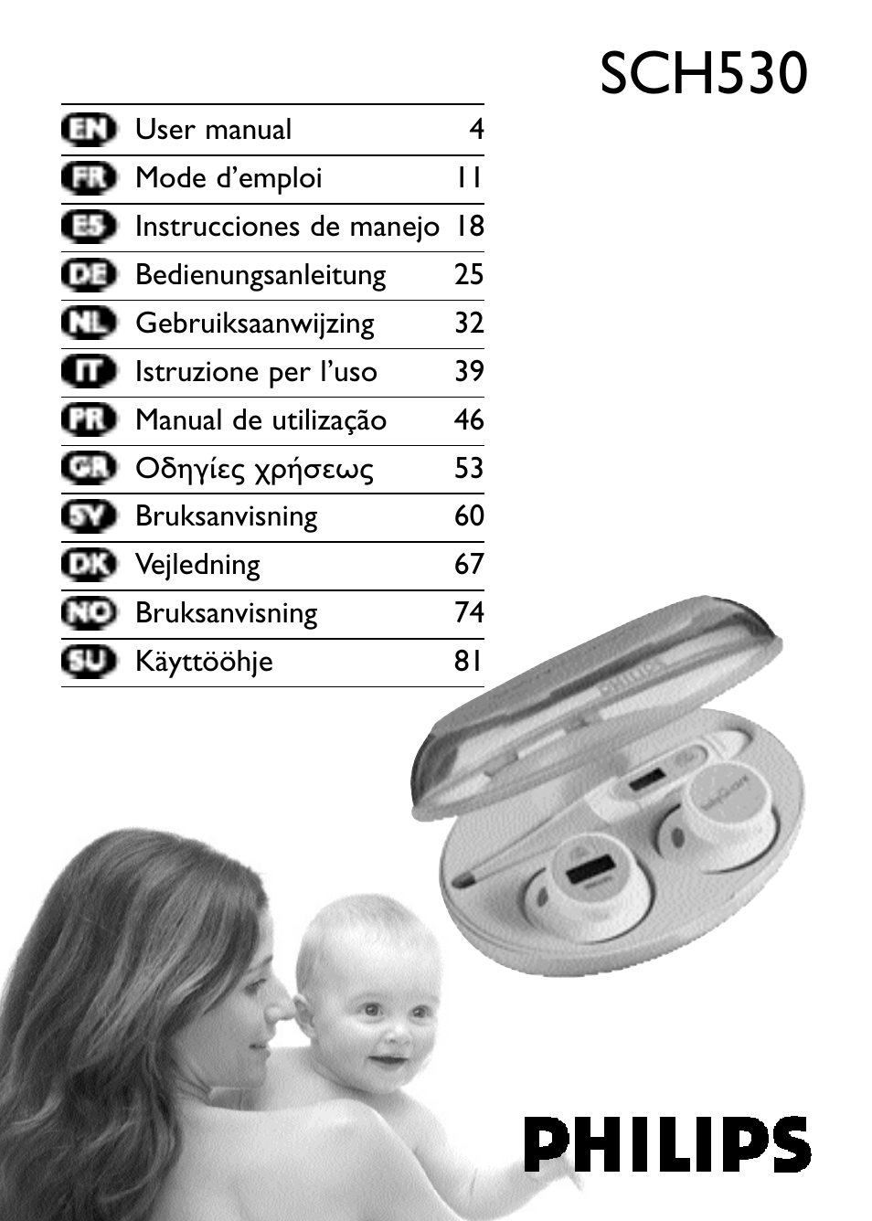 Philips Kit de termómetros digitales para bebés User Manual | 87 pages