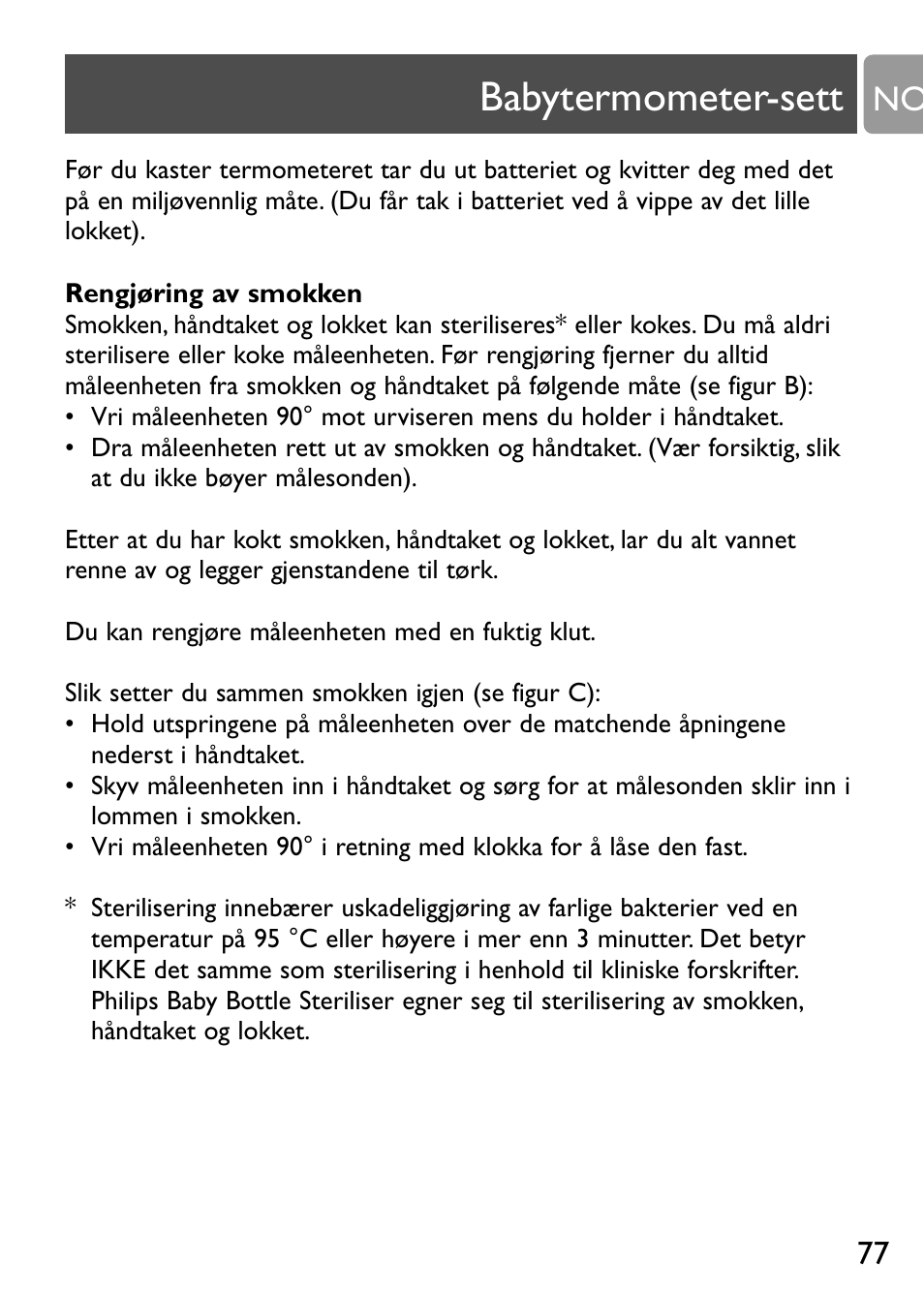 Babytermometer-sett | Philips Kit de termómetros digitales para bebés User Manual | Page 76 / 87