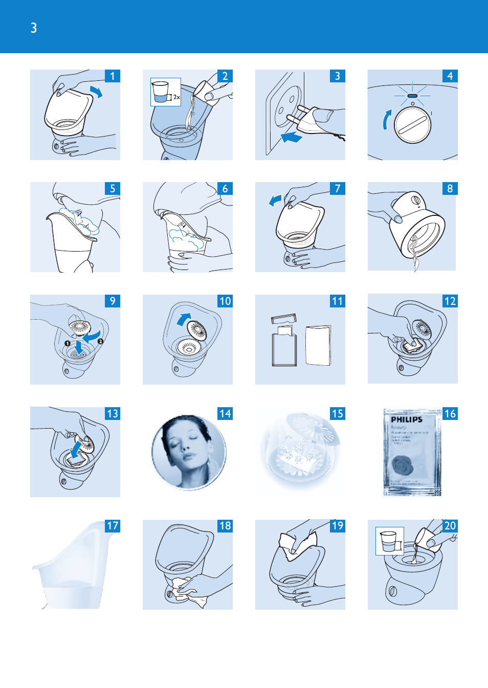 Philips Sauna facial profesional User Manual | Page 3 / 88