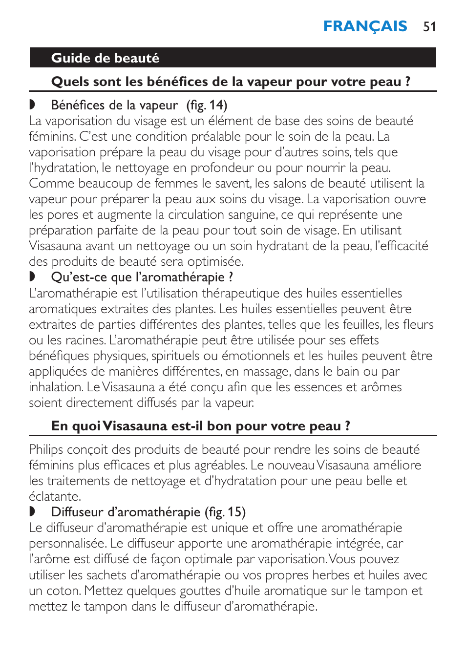 Guide de beauté, En quoi visasauna est-il bon pour votre peau | Philips Sauna facial profesional User Manual | Page 51 / 88