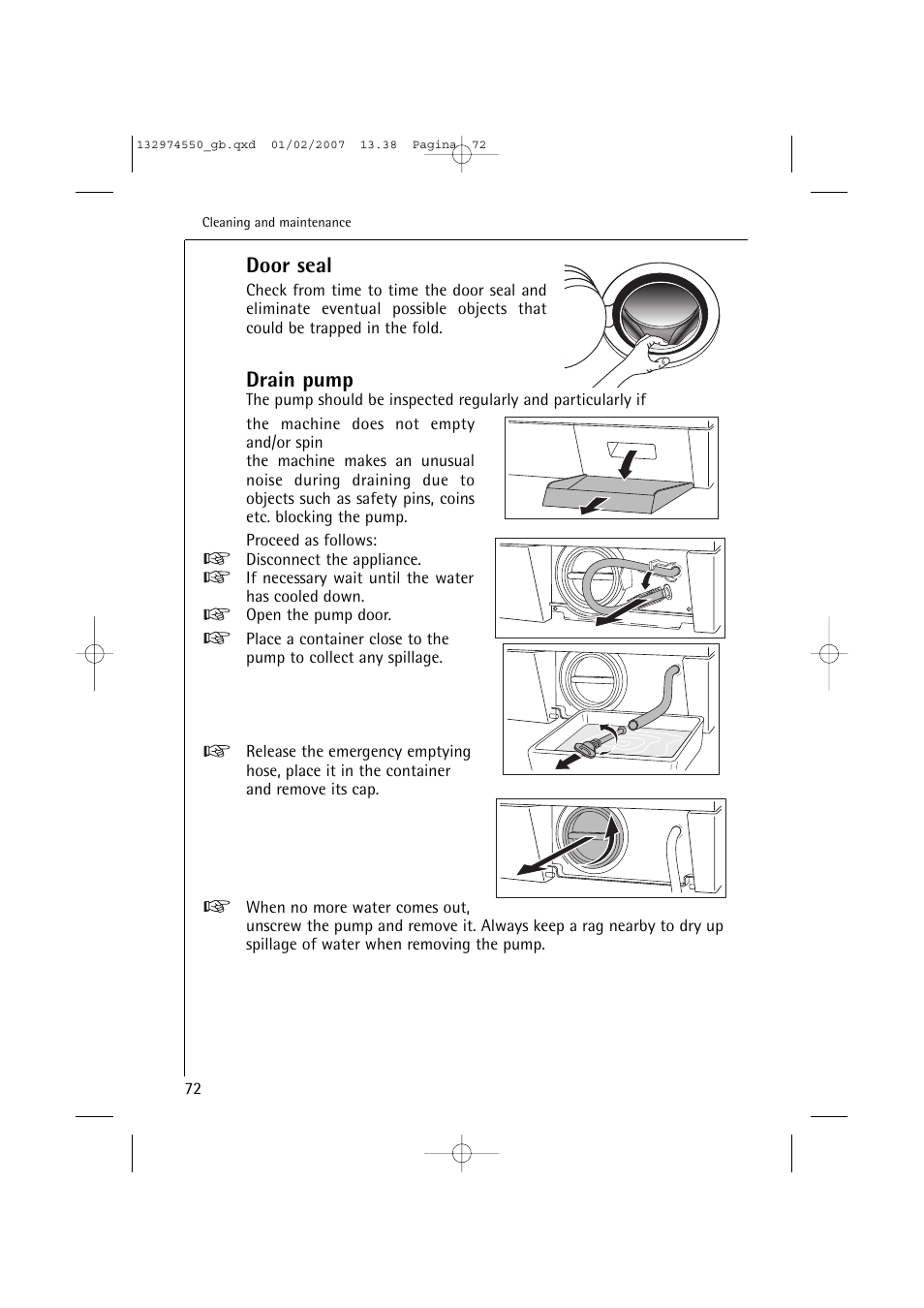 Door seal, Drain pump | AEG LAVAMAT 62895 User Manual | Page 30 / 46