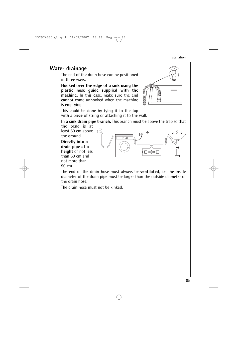 Water drainage | AEG LAVAMAT 62895 User Manual | Page 43 / 46