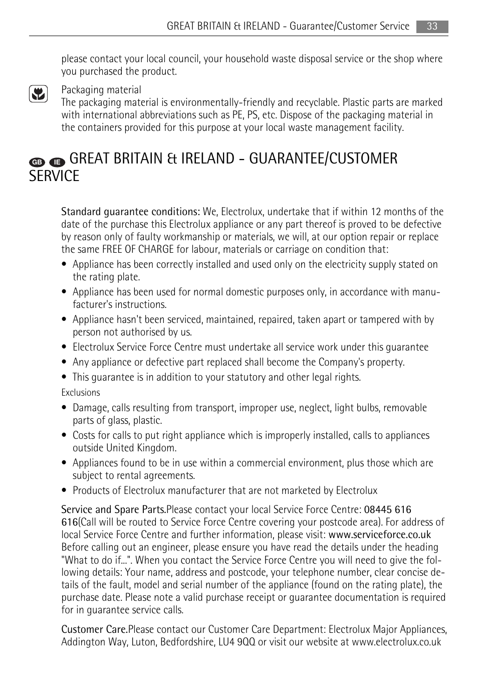 AEG BP5003021 User Manual | Page 33 / 36