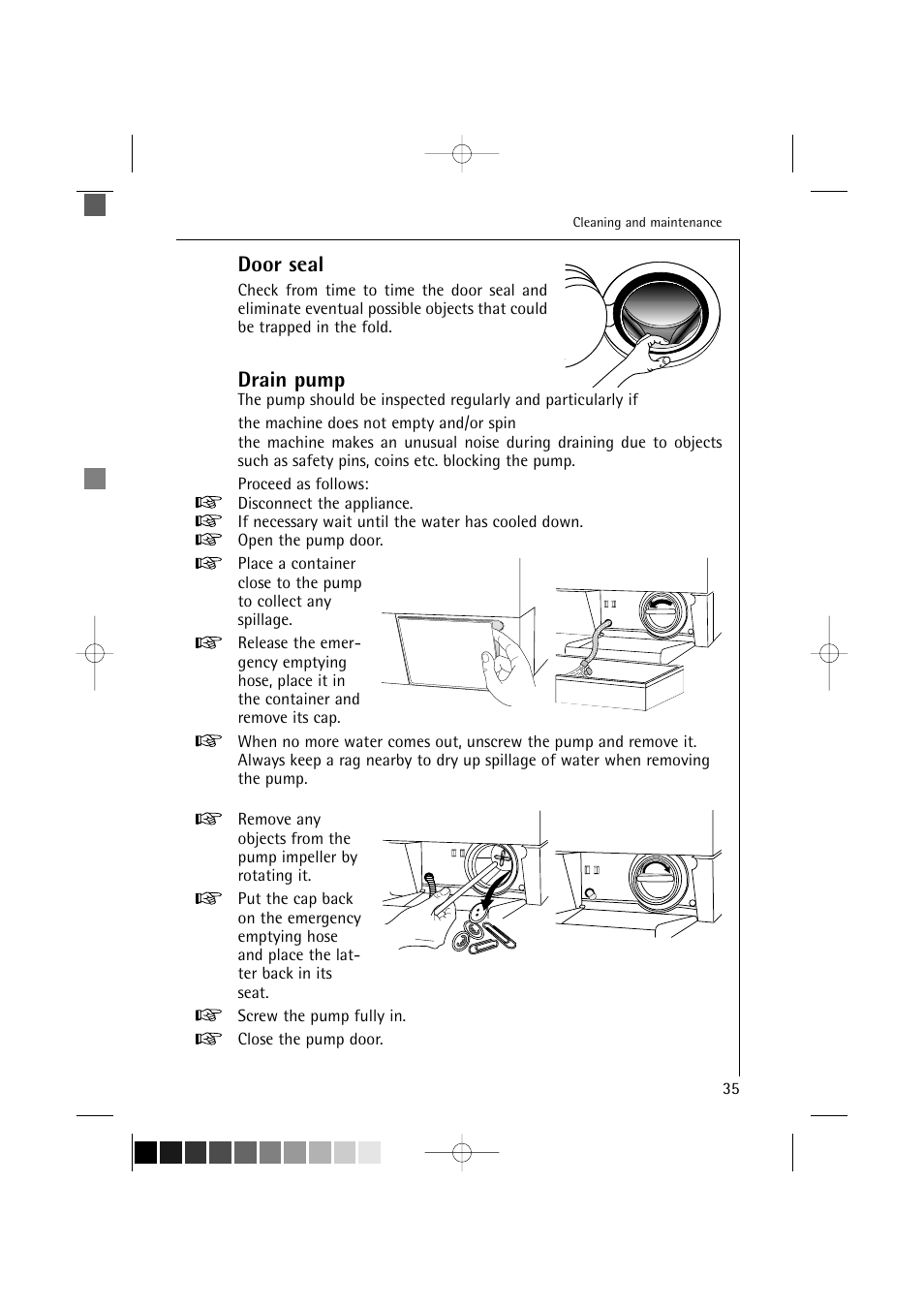 Door seal, Drain pump | AEG LAVAMAT 12710 User Manual | Page 35 / 49